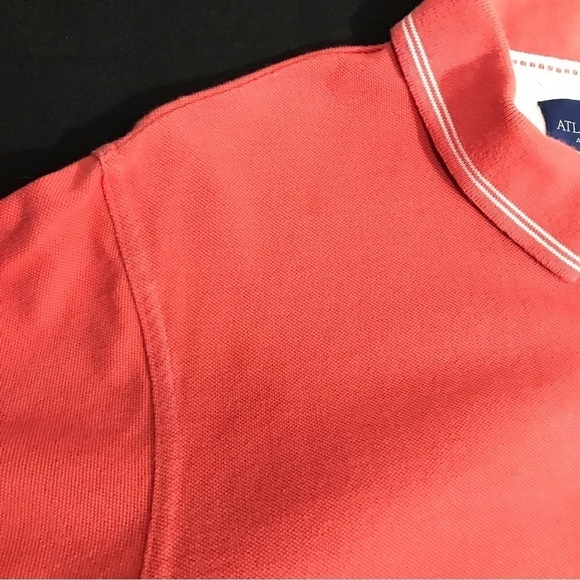 Atlantic Bay Coral Orange Polo Cotton Pullover Shirt Medium - Picture 3 of 6
